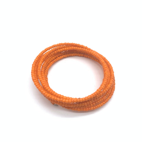 Beaded Coil Bracelet-Orange 2