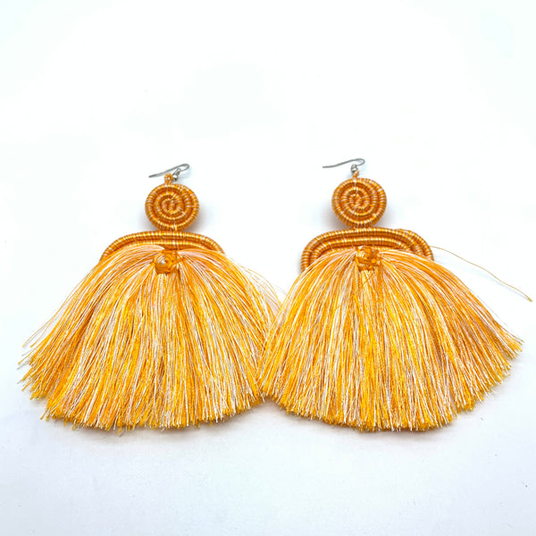 Thread Earrings Meza-Orange Variation