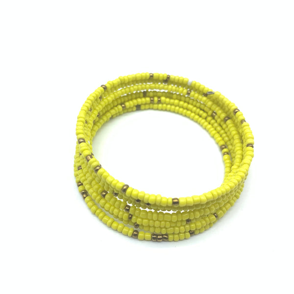 Beaded Coil Bracelet-Yellow 4