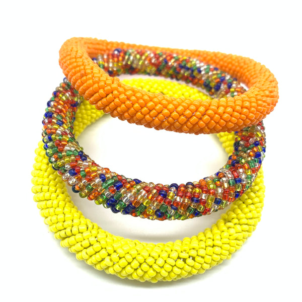 Beaded Bangle-Yellow 2