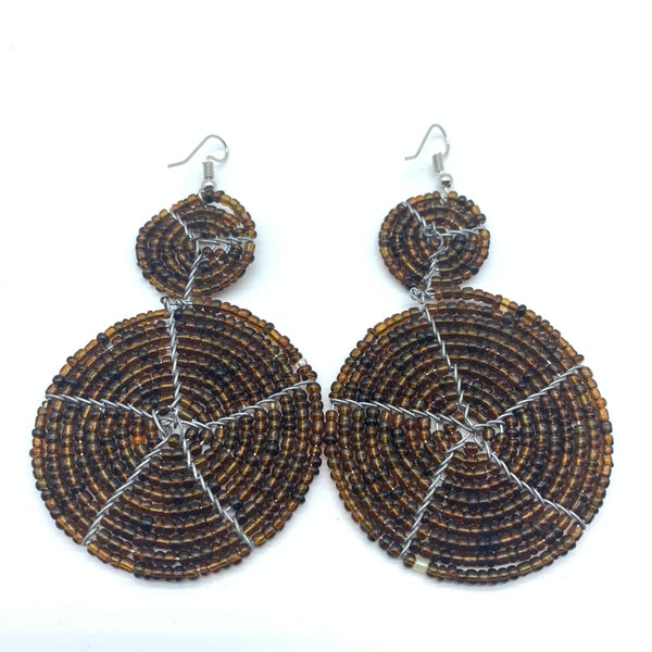 Beaded Earrings- Brown Variation