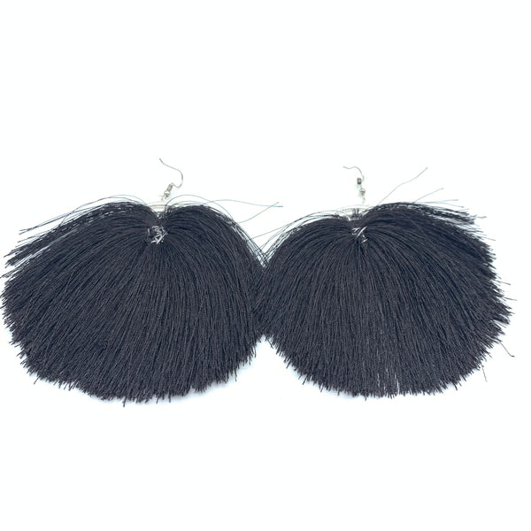 Thread Earrings Keza- Black Variation