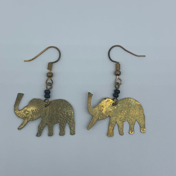 Brass Earrings-Elephant - Lillon Boutique
