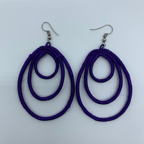 Sisal Earrings- NC Purple Variation - Lillon Boutique