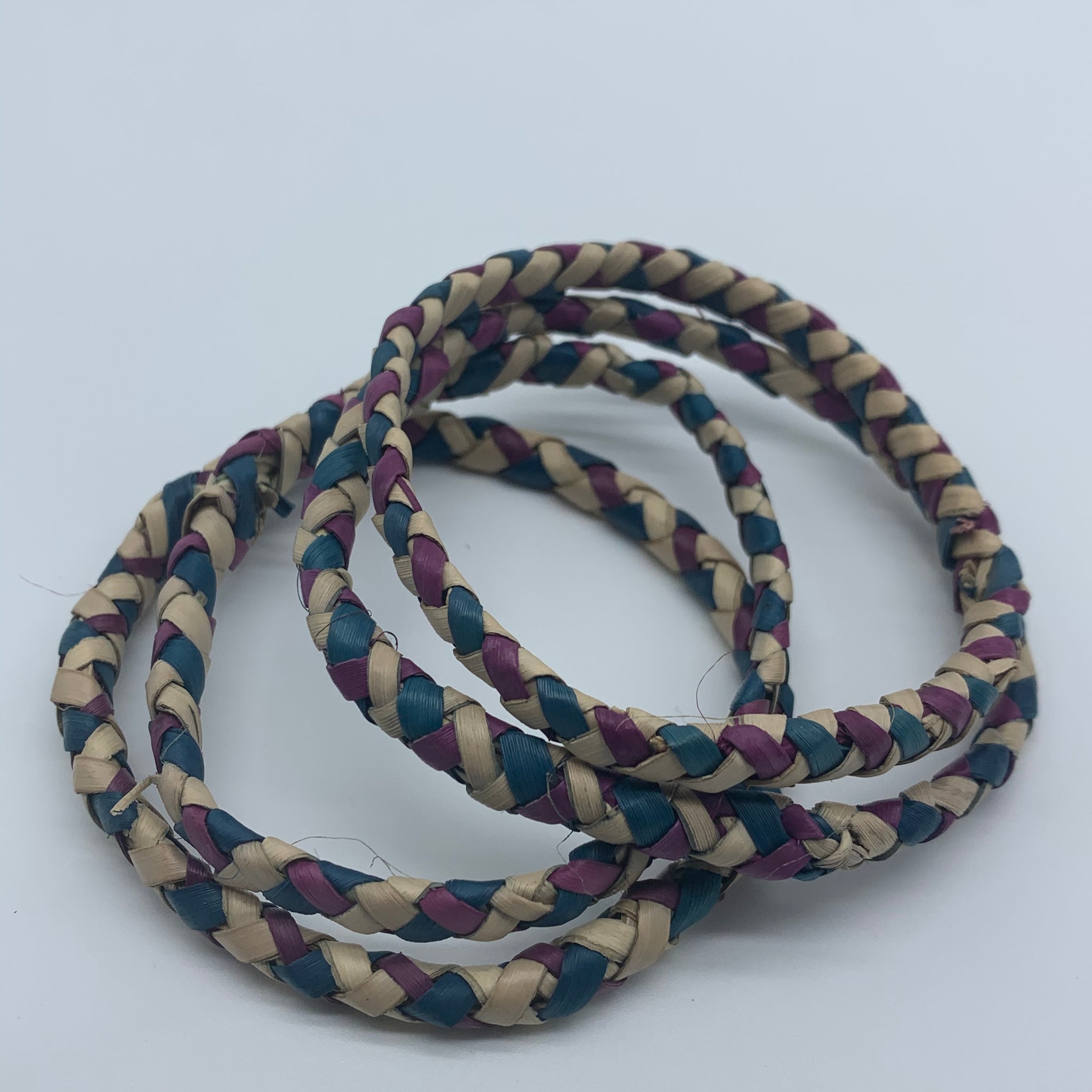 Basket Weave Bangle- Blue Dye Variation - Lillon Boutique