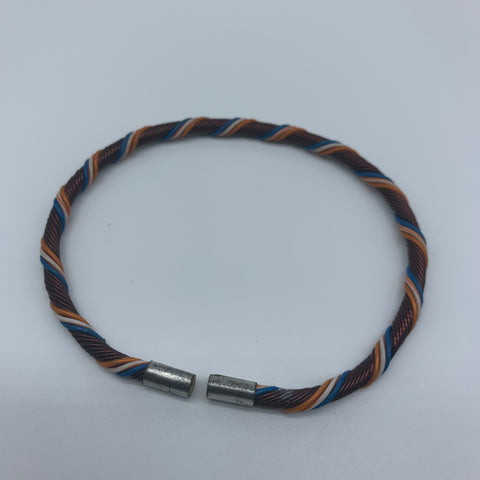 Telephone Wire W/Metal Wire Bracelet-Blue Variation - Lillon Boutique