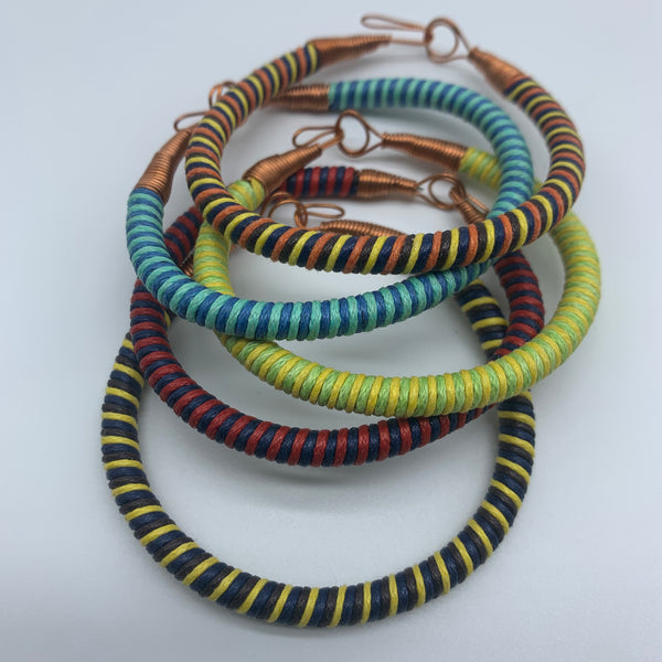 Thread W/Metal Wire Bracelet- Yellow Variation 2 - Lillon Boutique