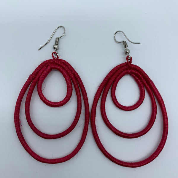 Sisal Earrings- NC Red Variation - Lillon Boutique