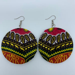 African Print Earrings-Round M Pink Variation - Lillon Boutique