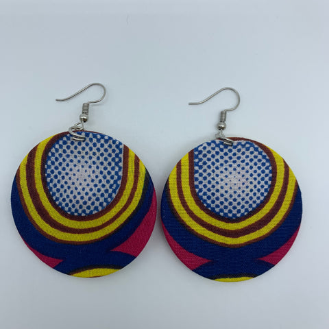 African Print Earrings-Round S Pink Variation - Lillon Boutique