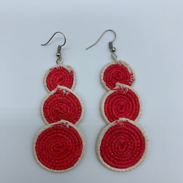 Sisal Earrings- 3C Red Variation - Lillon Boutique