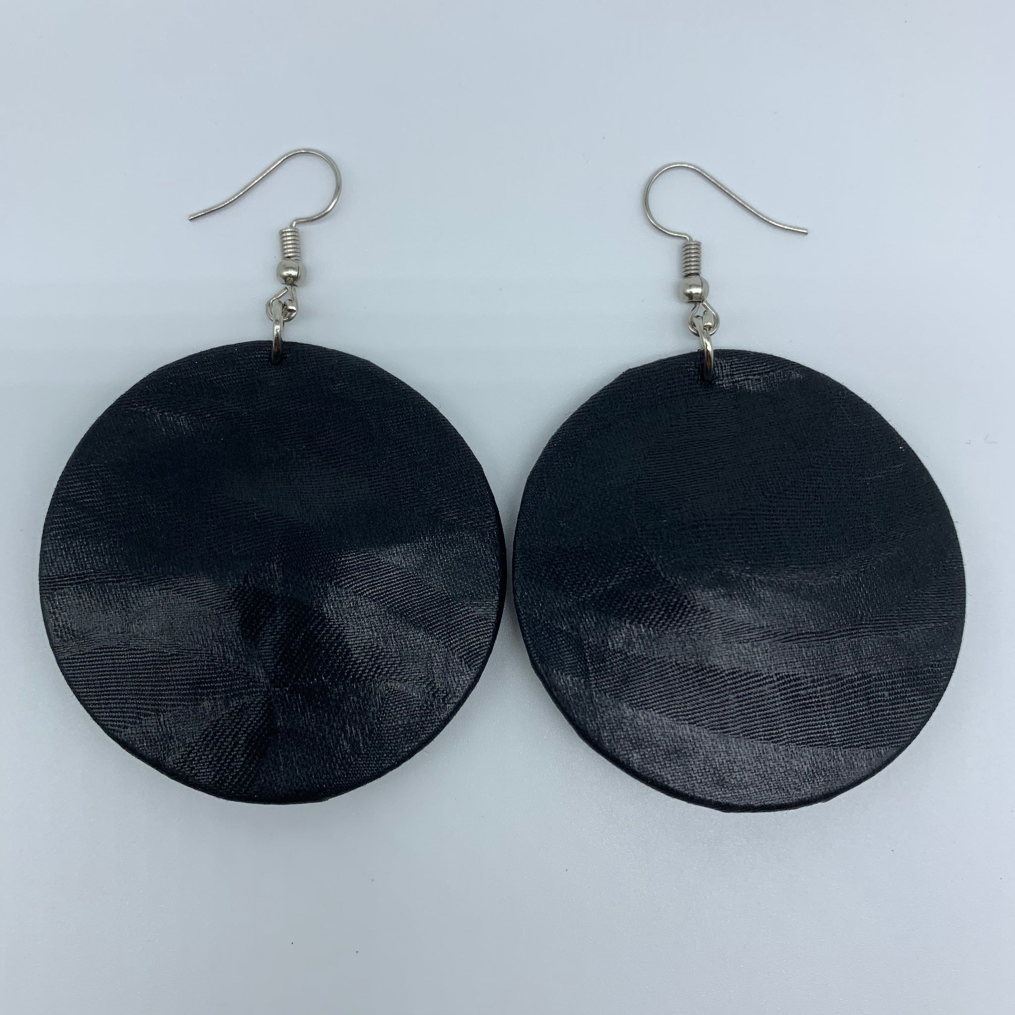 African Print Earrings-Round S Black Variation 5 - Lillon Boutique