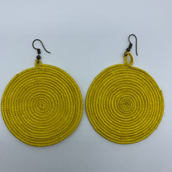 Sisal Earrings-Yellow - Lillon Boutique