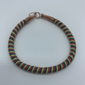 Thread W/Metal Wire Bracelet-Red Variation 2 - Lillon Boutique