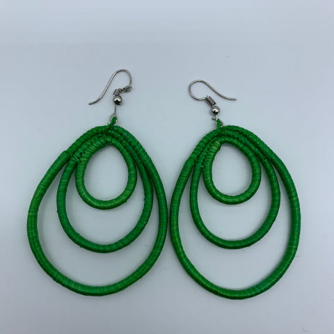 Sisal Earrings- NC Green Variation - Lillon Boutique