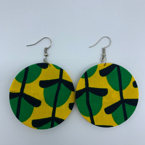 African Print Earrings-Round S Yellow Variation - Lillon Boutique