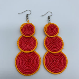 Sisal Earrings- 3C Red Variation 2 - Lillon Boutique