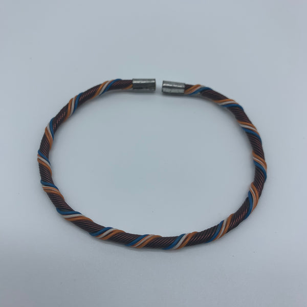 Telephone Wire W/Metal Wire Bracelet-Blue Variation - Lillon Boutique