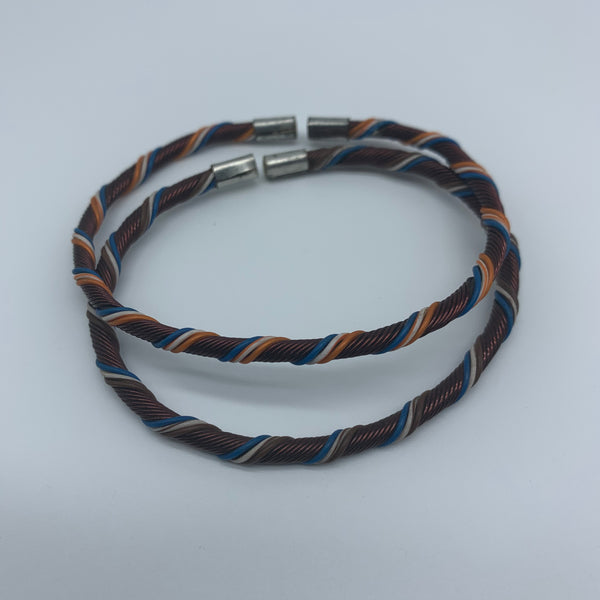 Telephone Wire W/Metal Wire Bracelet-Blue Variation - Lillon Boutique