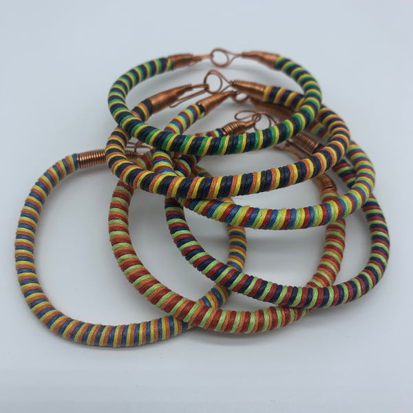 Thread W/Metal Wire Bracelet- Yellow Variation 3 - Lillon Boutique