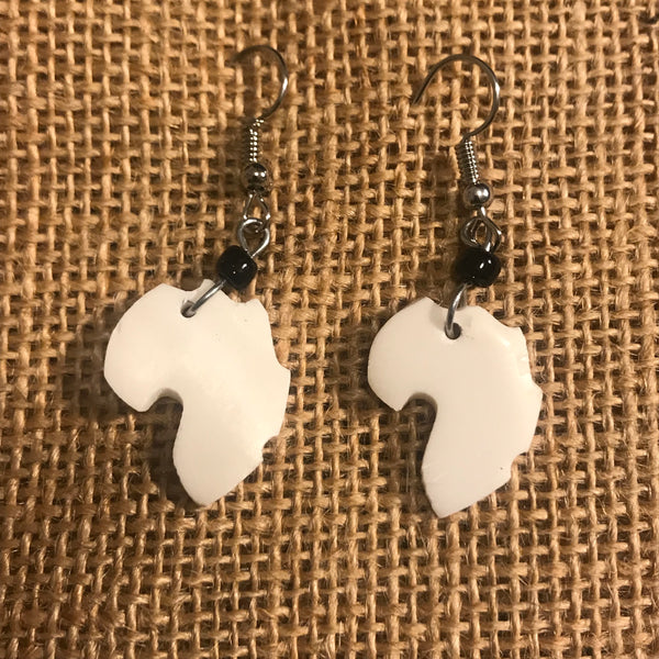 Cow Bone Earrings-African Continent - Lillon Boutique