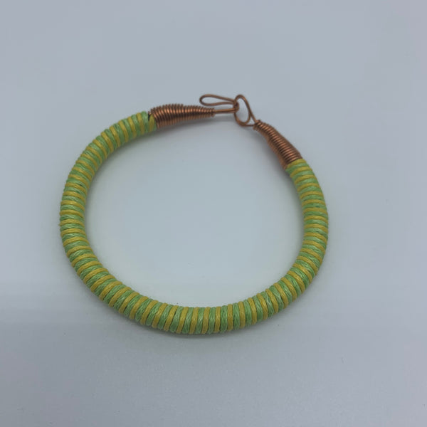 Thread W/Metal Wire Bracelet- Yellow Variation 2 - Lillon Boutique