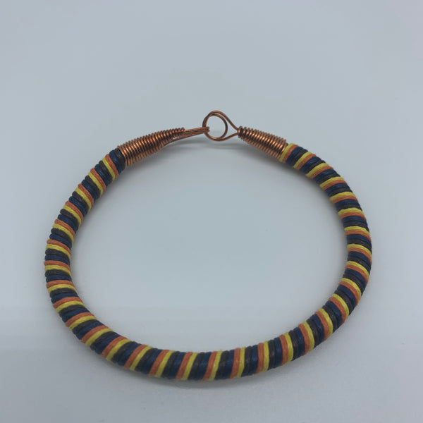 Thread W/Metal Wire Bracelet-Orange Variation 4 - Lillon Boutique