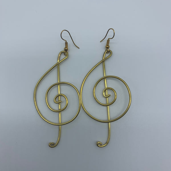 Golden Metal Earrings-Sol Key - Lillon Boutique