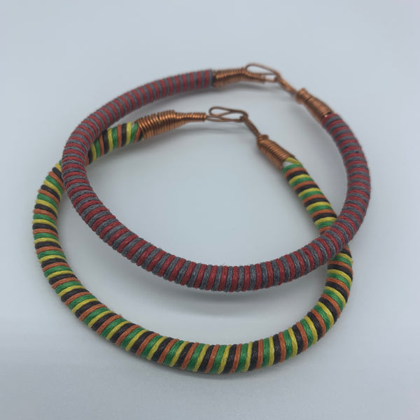 Thread W/Metal Wire Bracelet-Red Variation 3 - Lillon Boutique