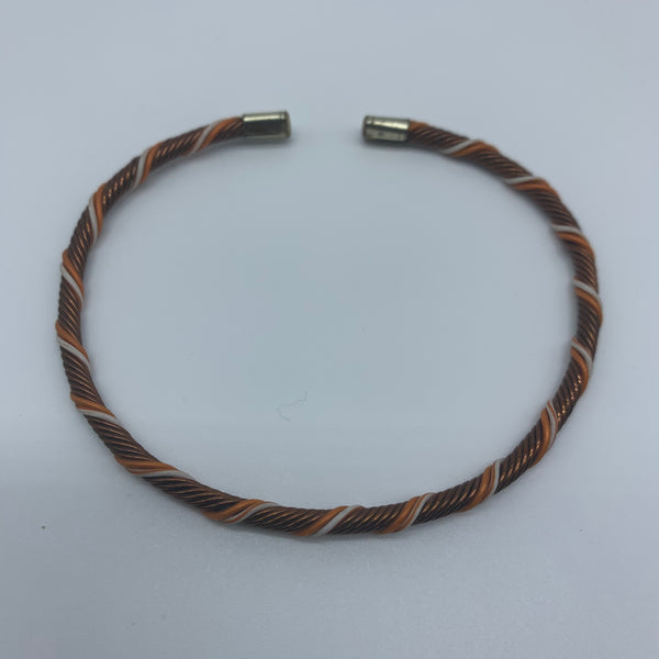Telephone Wire W/Metal Wire Bracelet-White Variation 2 - Lillon Boutique