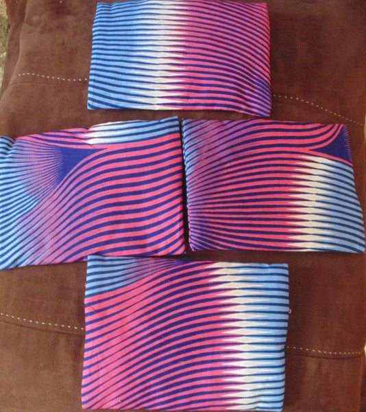 Blue & Pink  padded African Print Makeup bag/Pencil case - Lillon Boutique