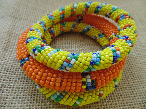 Beaded Bangle-Yellow and Multi Colour Variation - Lillon Boutique