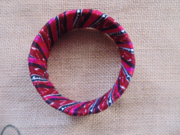 African Prints Bangle-Jumbo Red Variation 3 - Lillon Boutique