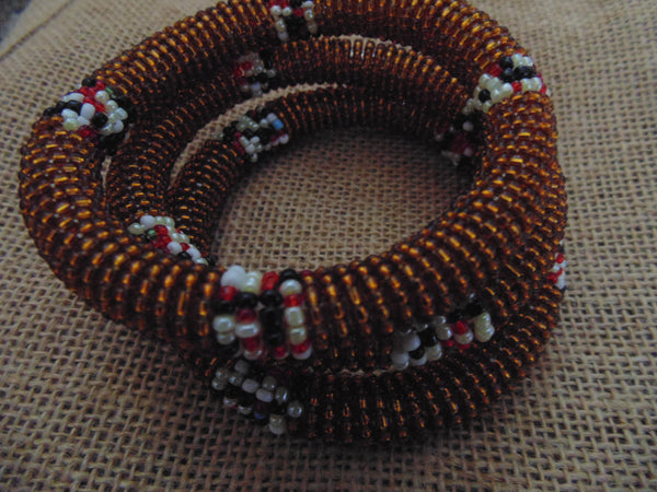 Beaded Bangle-Bronze and Multi Colour Variation - Lillon Boutique