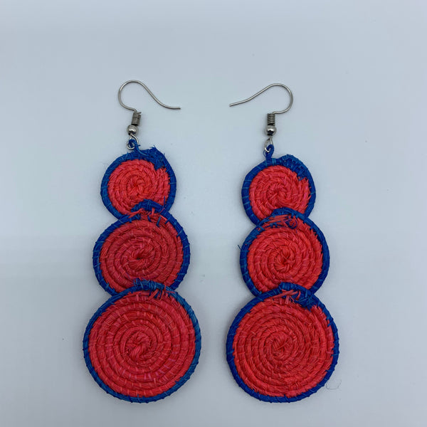 Sisal Earrings- 3C Red Variation 3 - Lillon Boutique