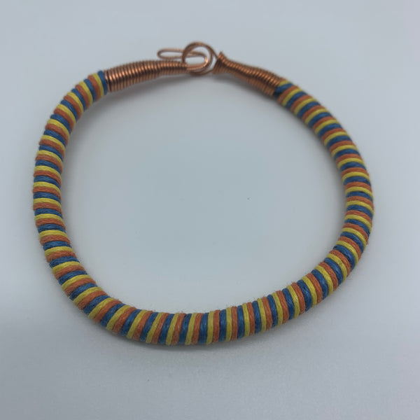 Thread W/Metal Wire Bracelet-Orange Variation 3 - Lillon Boutique