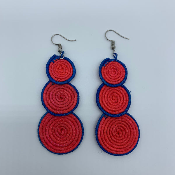Sisal Earrings- 3C Red Variation 3 - Lillon Boutique