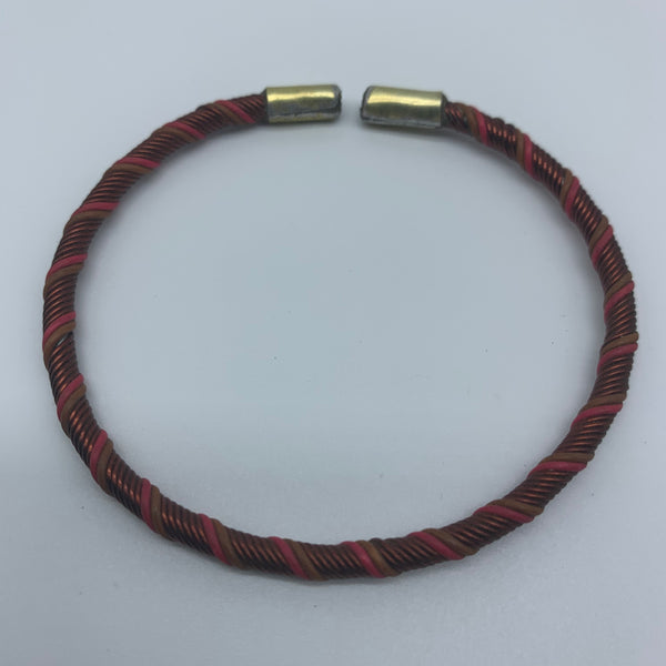 Telephone Wire W/Metal Wire Bracelet-Red Variation - Lillon Boutique