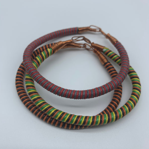 Thread W/Metal Wire Bracelet-Red Variation 2 - Lillon Boutique
