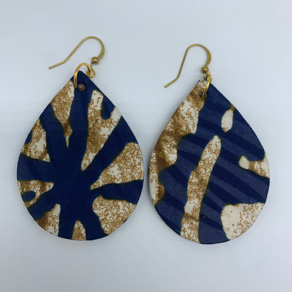 African Print Earrings-Luna Blue Variation 2