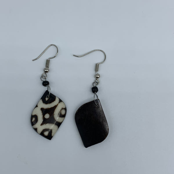 Cow Bone Earrings-Black and White 13 - Lillon Boutique