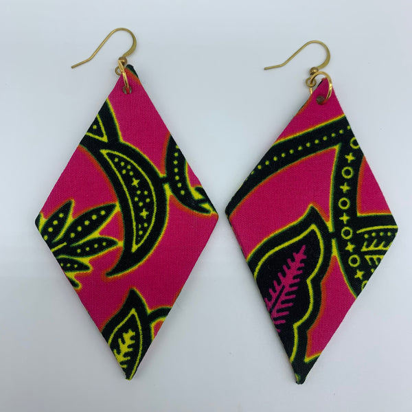 African Print Earrings-Daya Pink Variation