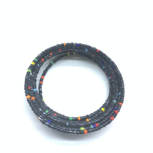 Beaded Coil Bracelet-Black 2