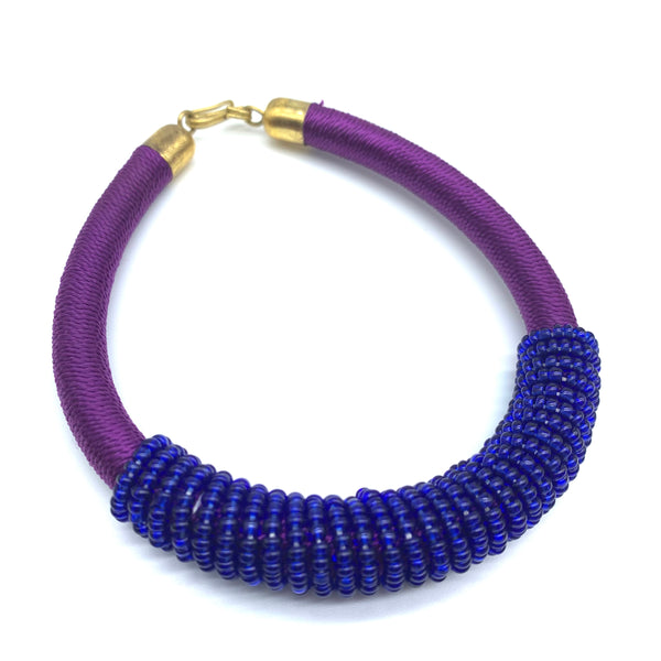 Beaded Thread Bangle-Purple Variation 2