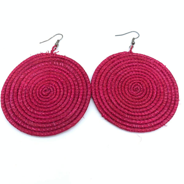 Sisal Earrings-Red 17