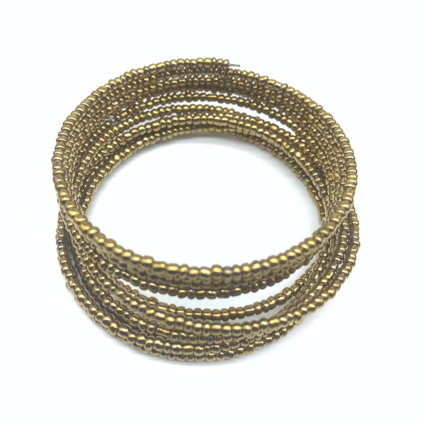 Beaded Coil Bracelet-Gold