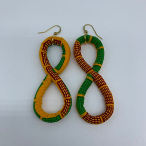 African Print Earrings-Number 8 Orange Variation