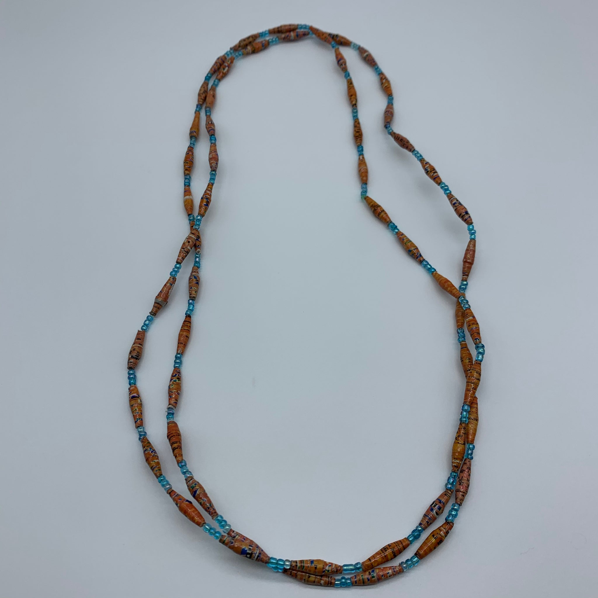 Paper Necklace with Beads-Orange Variation 2