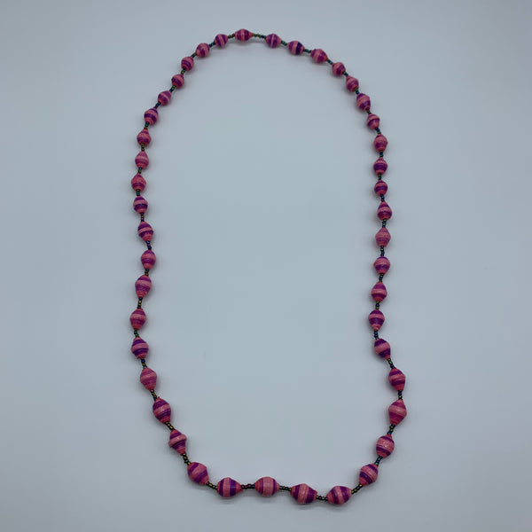 Paper Necklace with Beads-Pink Variation 2