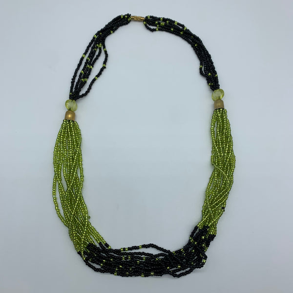 Bead Necklace-Black and Green Variation